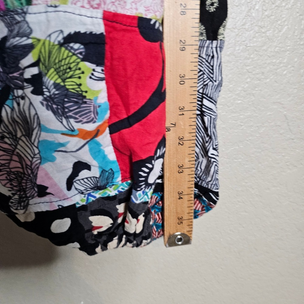 Boho Patchwork Harem Drop Crotch Pants Smocked Mu… - image 8